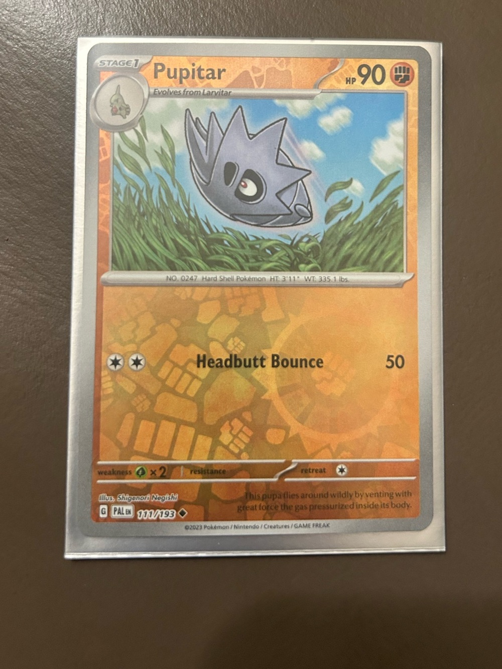 POKÉMON Pupitar (111/193) RARE HOLO-2023yr/in a International Sleeve